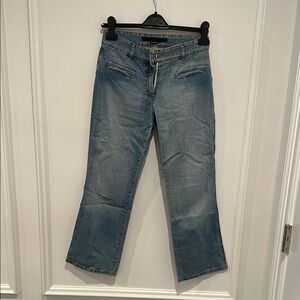 Rare Vintage Stella McCartney cropped jeans with mesh insert.